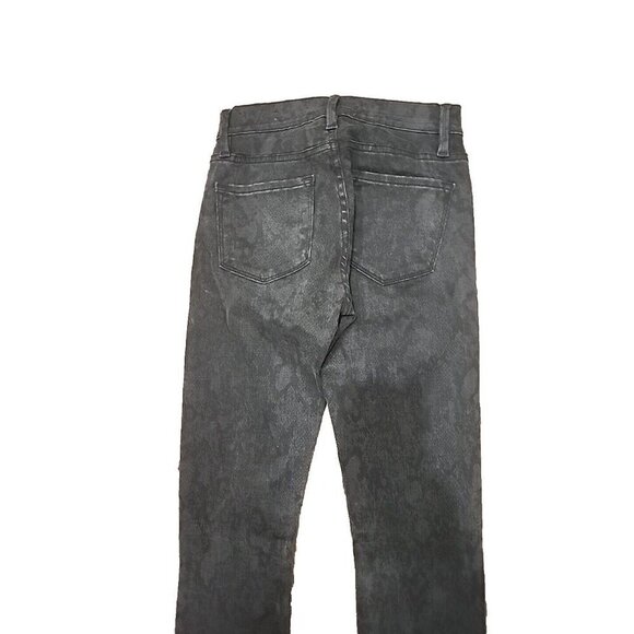 Frame Denim Jeans Le Skinny De Jeanne Tonal Python Black Women's 25 - Picture 6 of 12
